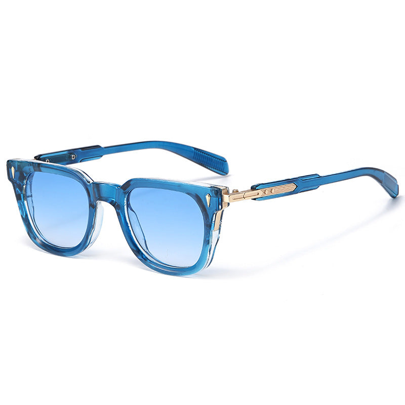 New European And American-style Fashionable Square-frame Metal Punk Sunglasses For Men