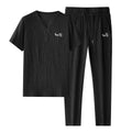 Men's Slim Fit Casual Ice Silk Set
