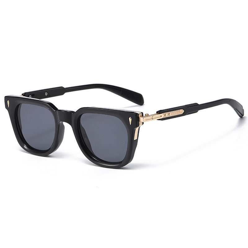 New European And American-style Fashionable Square-frame Metal Punk Sunglasses For Men
