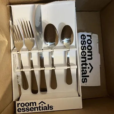 20-Piece Teagan Flatware Set, Silver Stainless Steel Utensils, Service For 4
