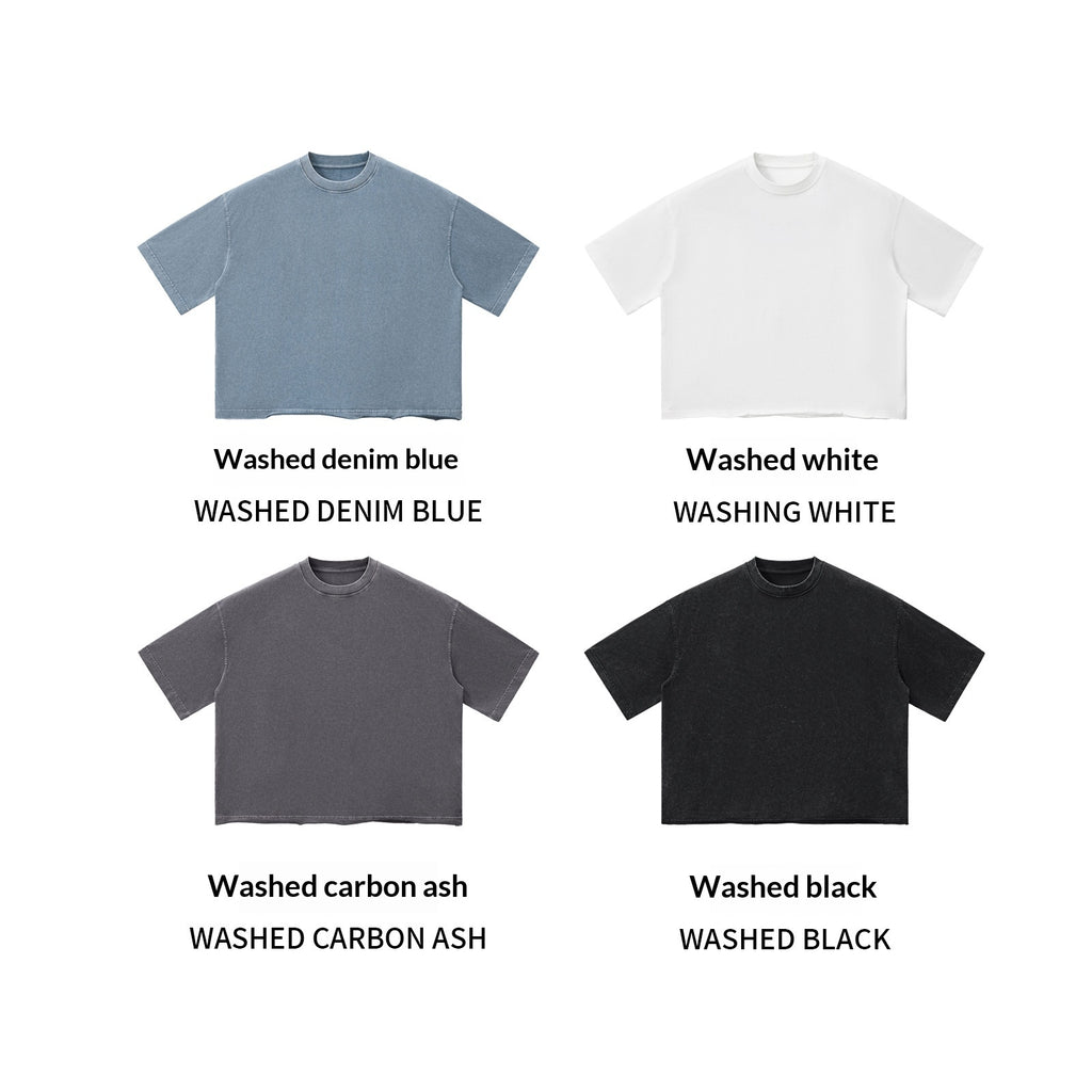 Men's Washed Frayed-Edge Short-Sleeve T-Shirt