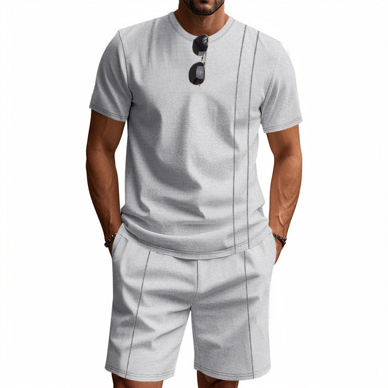 Men's Crew-Neck Short-Sleeve T-Shirt And Shorts Set
