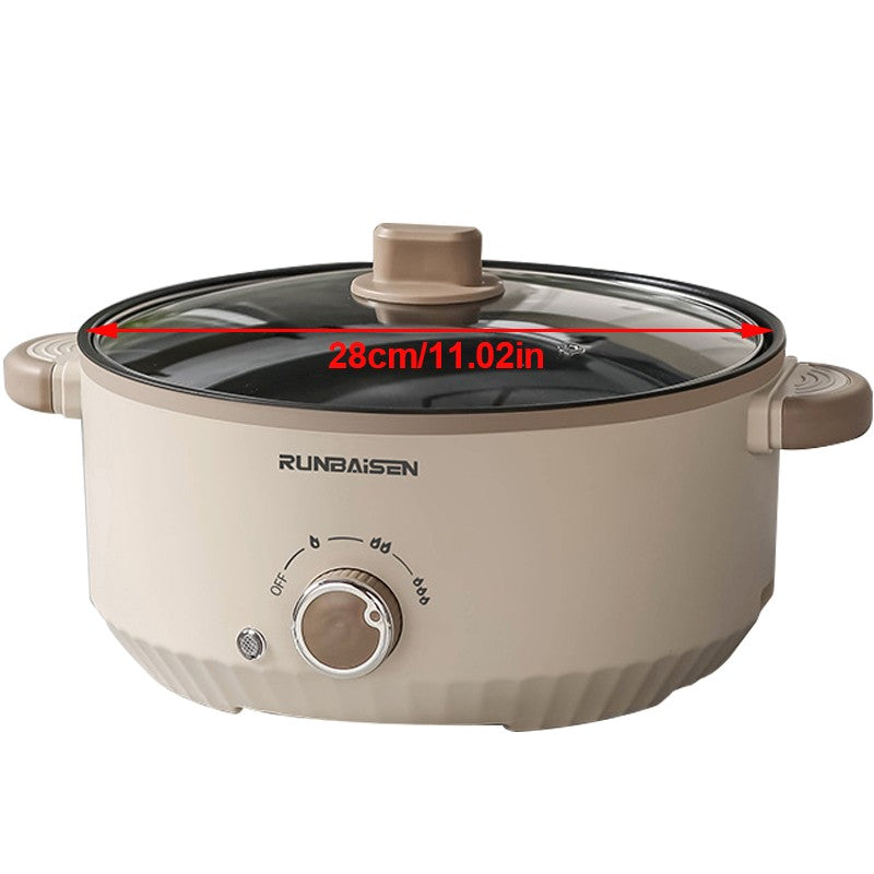 4L Electric Slow Cooker Glass Lid Non Stick Rice Cooking Frying Pan Stew Pot NEW