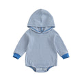 Soft And Comfortable Long-sleeve Waffle-striped Hooded Onesie