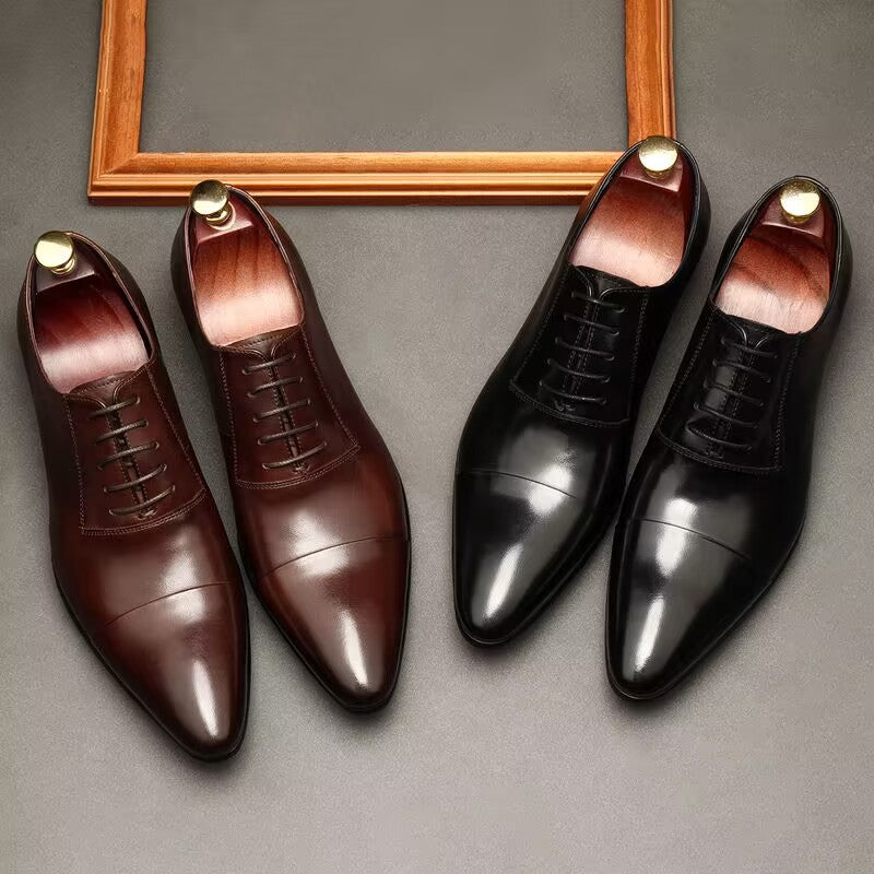 Lace-up Business Formal Shoes For Trendy Men