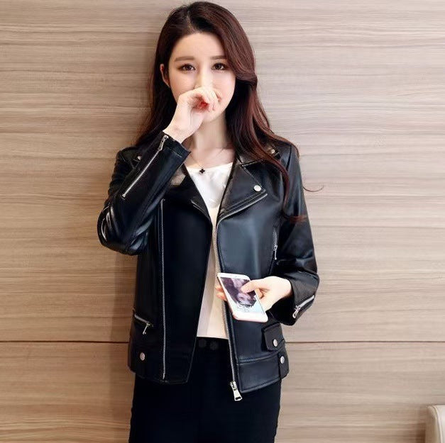 Womens Plus-Size Fashionable Biker Short Jacket