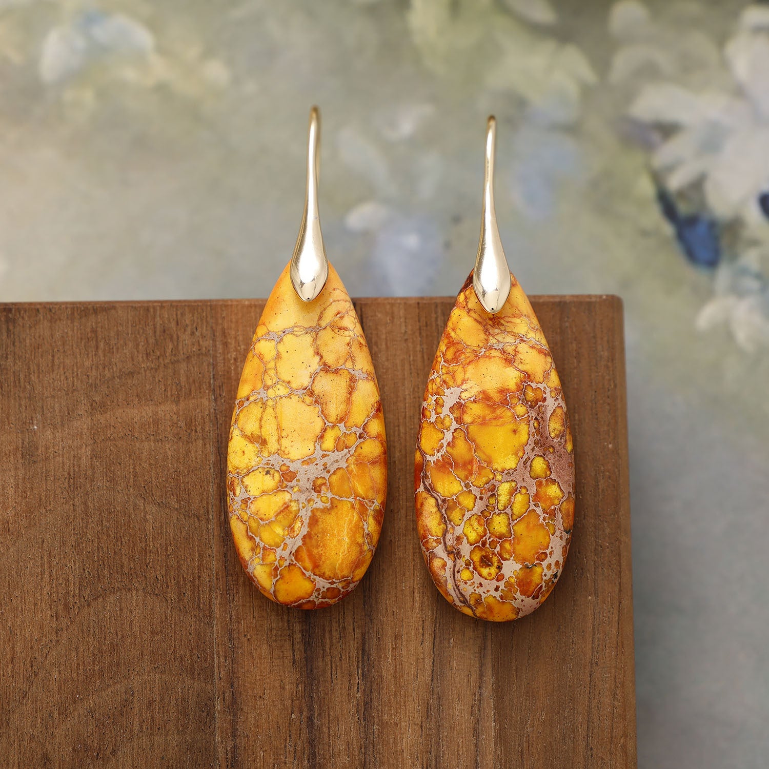 New Bohemian Emperor Stone Water Drop Earrings