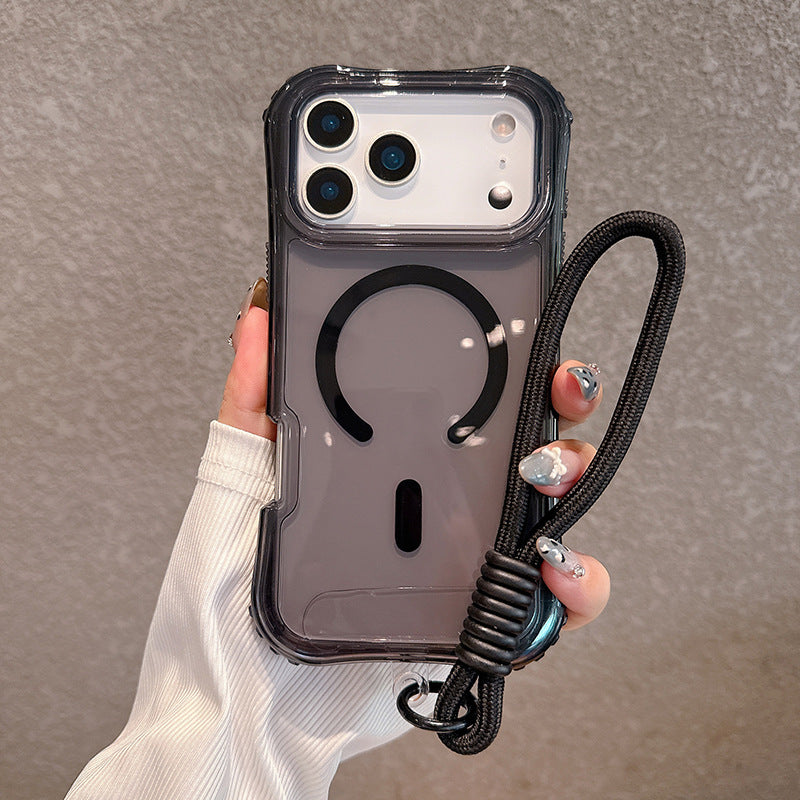 Phone Case With Colored Border 3-in-1 Drop-resistant Magnetic Protective Cover