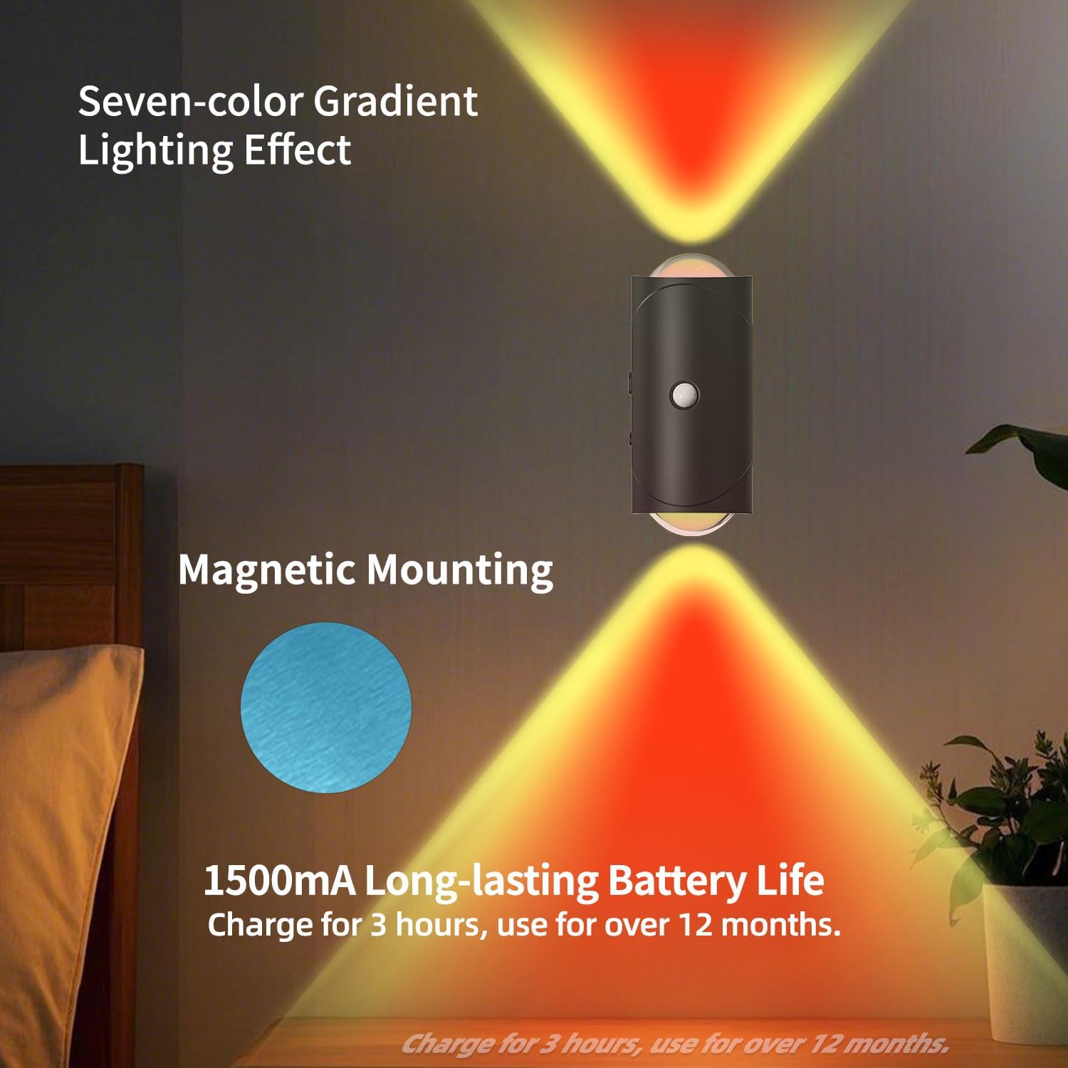 4PCS Color-sensing Motion Night Lights, Wall Lights, Cabinet Lights, Decorative Lights, With Three Lighting Modes, Available In Multiple Colors, Featuring Magnetic Installation