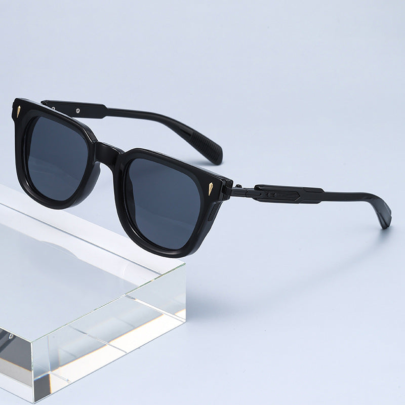New European And American-style Fashionable Square-frame Metal Punk Sunglasses For Men