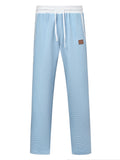 Men's Color-Block Waffle-Weave Casual Straight-Leg Pants