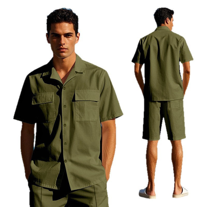 Solid Color Men's Sportswear Suit