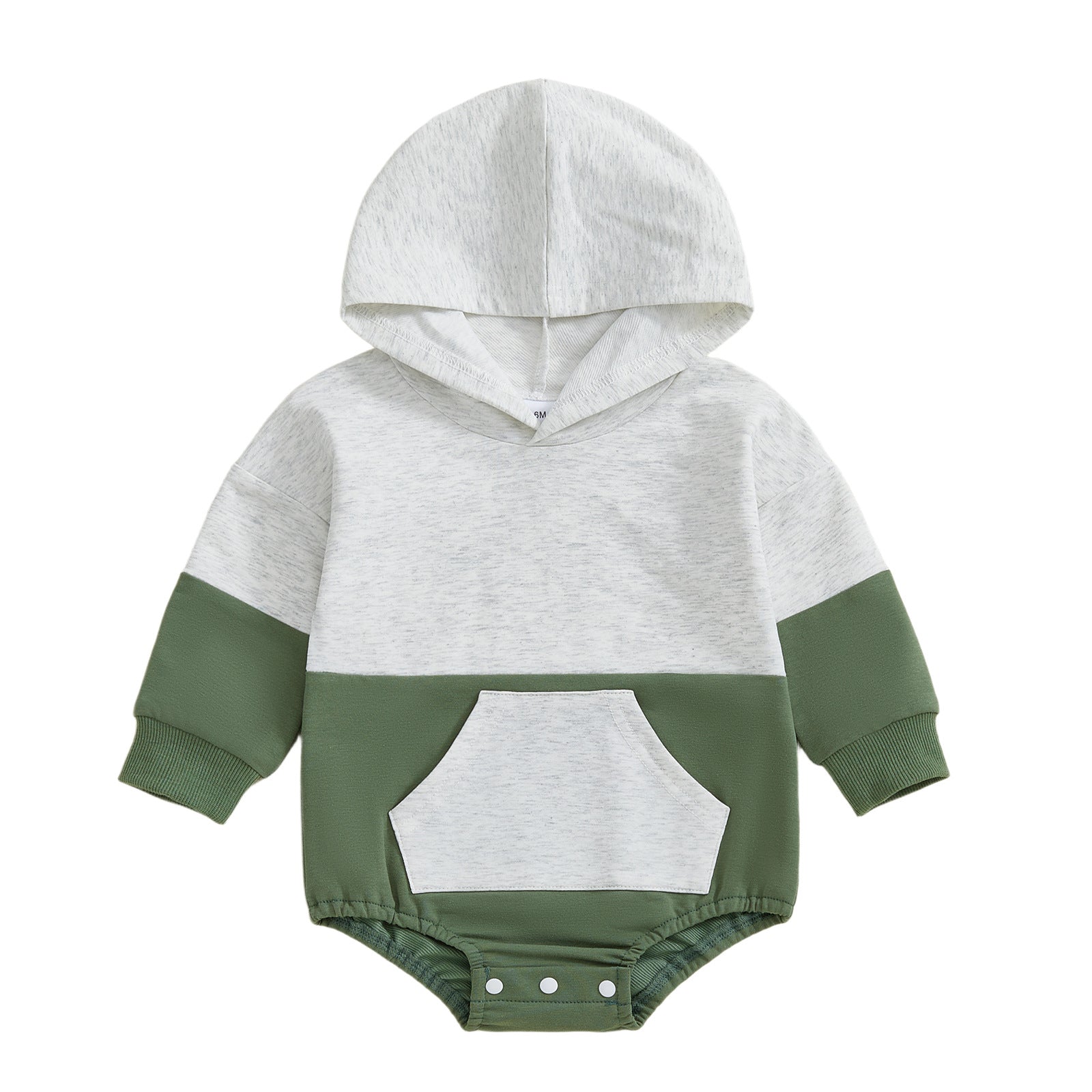 Long-sleeve Color-block Hooded Onesie
