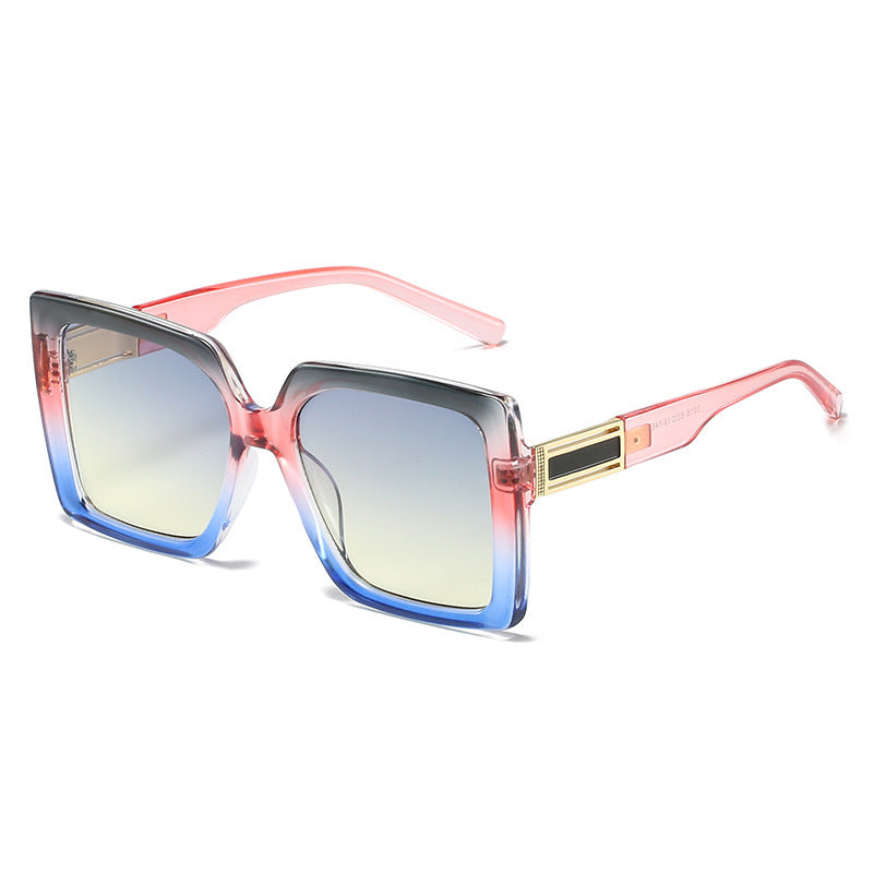 Fashionable Square-shaped Statement Gradient Color Oversized Sunglasses