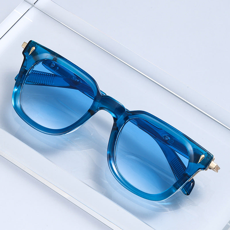 New European And American-style Fashionable Square-frame Metal Punk Sunglasses For Men