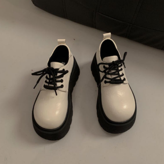 Women's Thick-Soled Retro British-Style Lace-Up Casual Shoes