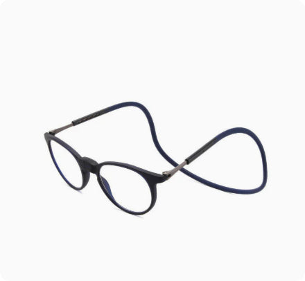 Foldable Magnetic-Attachment Neck-Hanging Reading Glasses With Blue-Light Blocking Portable