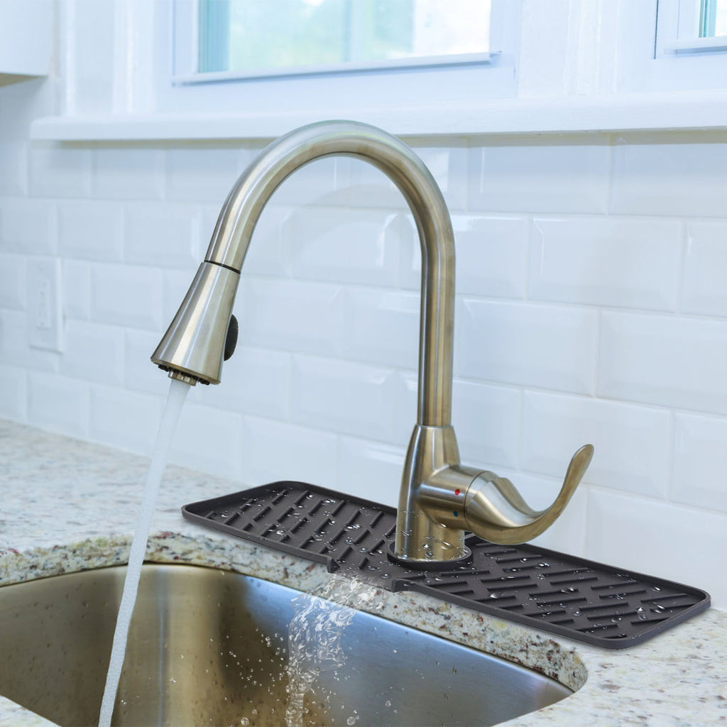 1Pc Silicone Faucet Mat Kitchen Sink Splash Guard Drain Mat Drying Pad Kitchen Mat Bathroom Drip Catcher