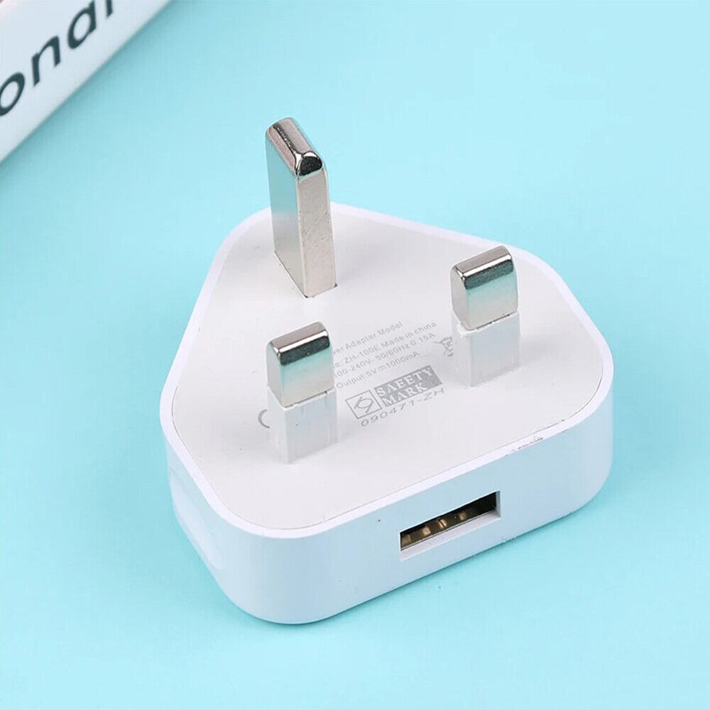 4 Pack UK USB Wall Charger 3 Pin Plug Mains Adapter For Phones, Tablets Power
