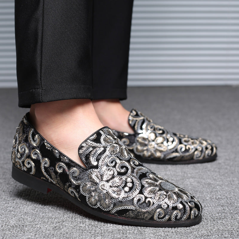 Plus-size Men's Casual Fashion Sequin Dress Shoes