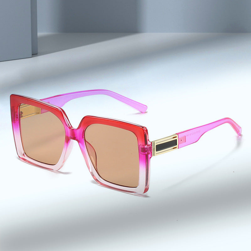 Fashionable Square-shaped Statement Gradient Color Oversized Sunglasses