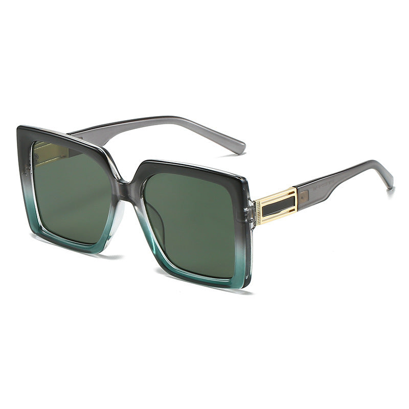 Fashionable Square-shaped Statement Gradient Color Oversized Sunglasses