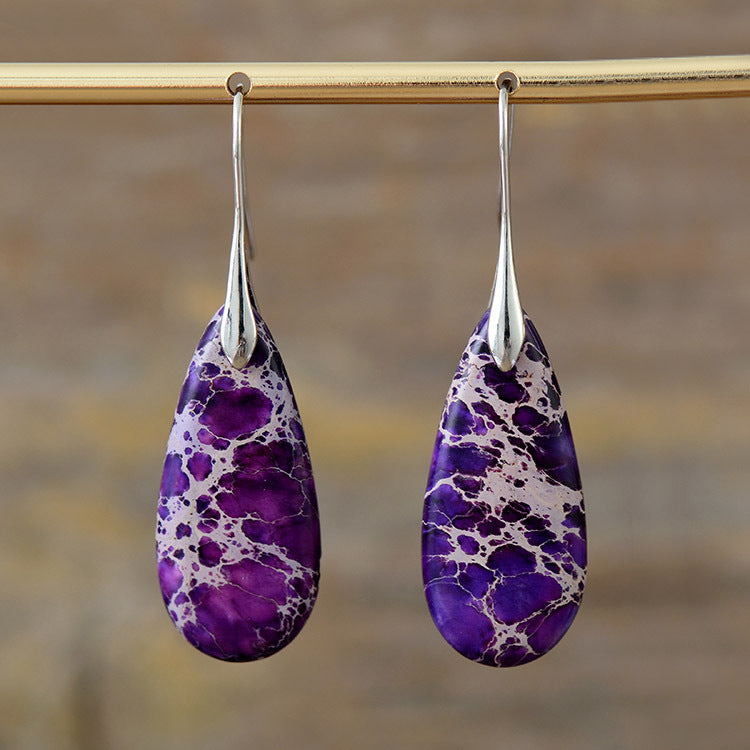New Bohemian Emperor Stone Water Drop Earrings