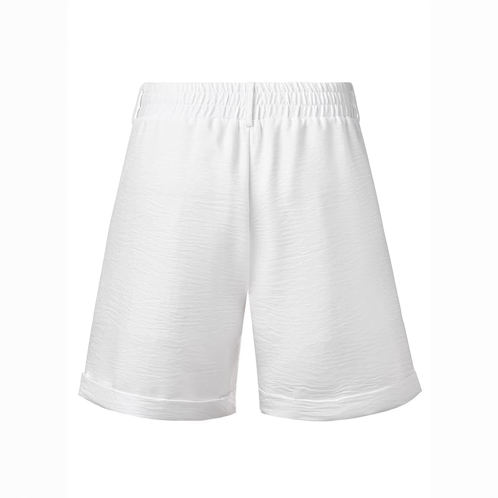 Men's Casual Resort-Style White Button-Fly Shorts
