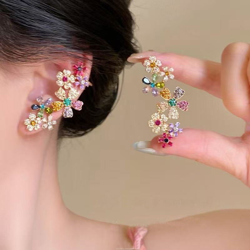 Dopamine Colored Flower Necklace And Earrings
