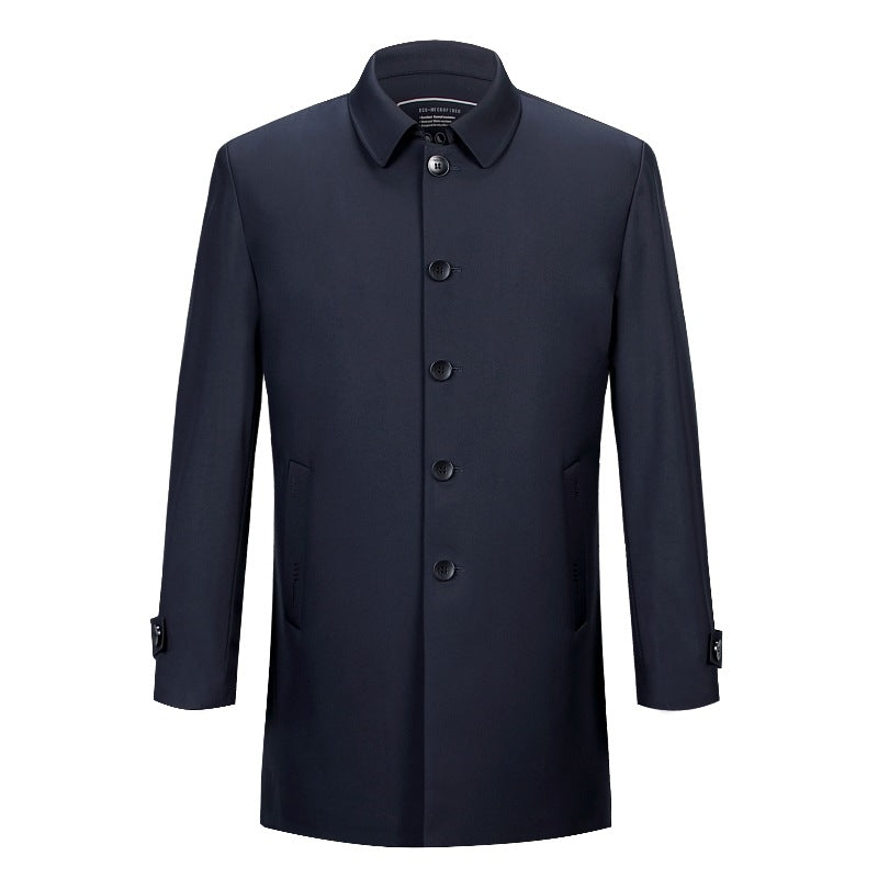 High-end Business-Casual Trench Coat Mens Mid-Length Outerwear