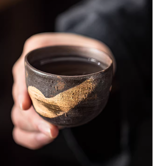 Gold-inlaid Wood-fired Teacup Kiln-transformation Style Vintage For Home Use Japanese-style