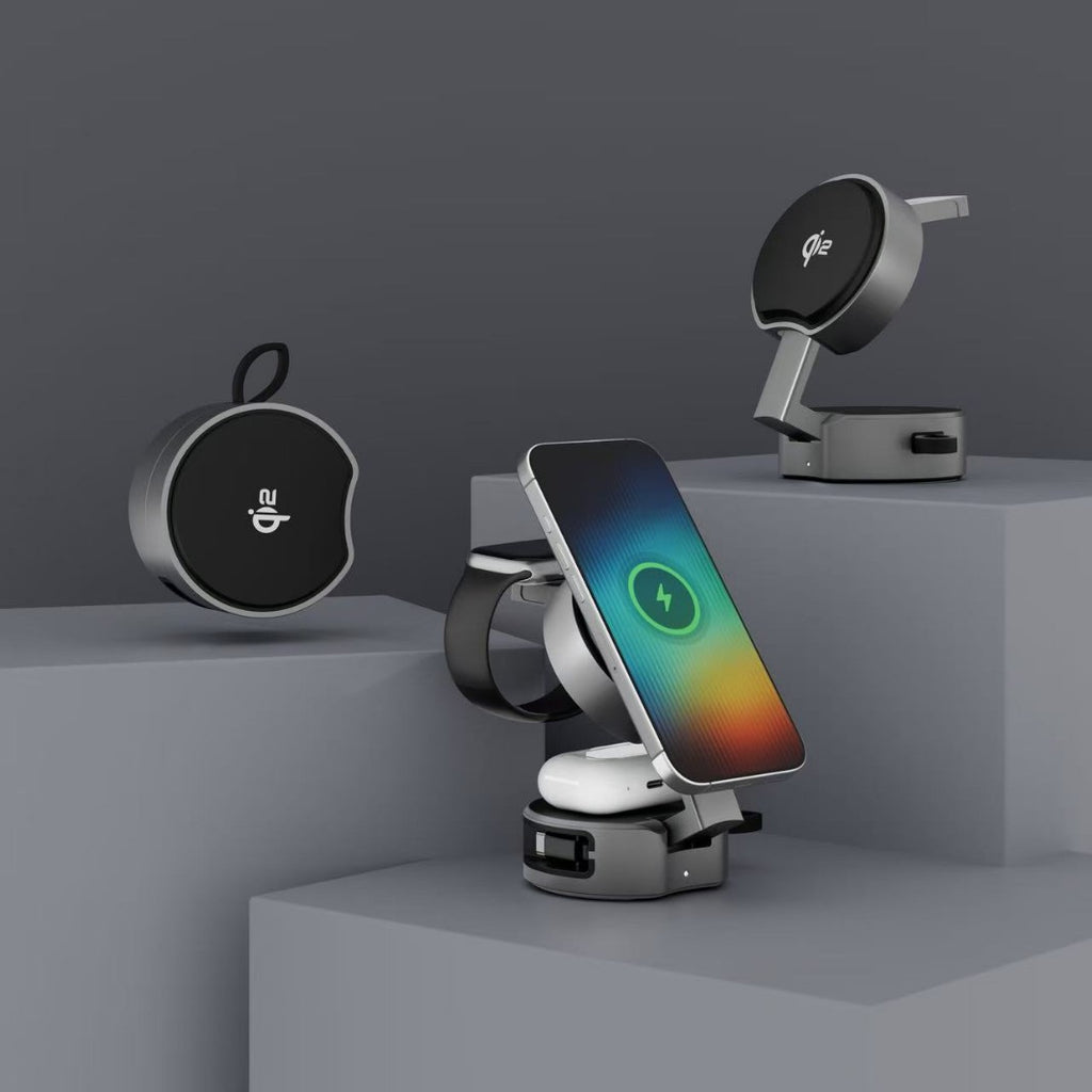 3-in-1 Retractable Cable Wireless Charger