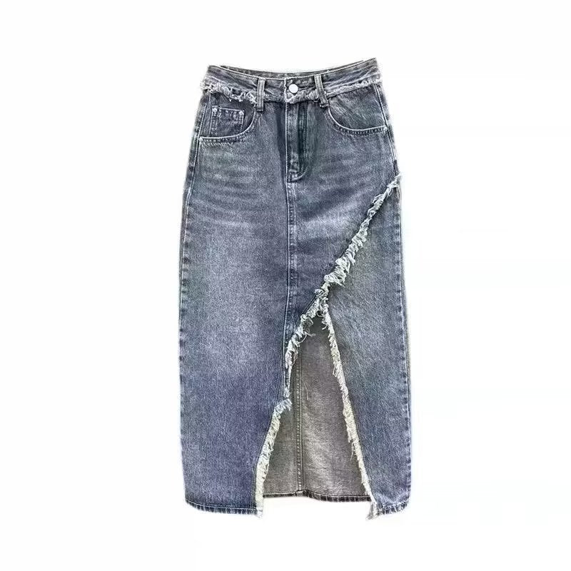 High-waisted Figure-flattering Niche Mid-length A-line Skirt
