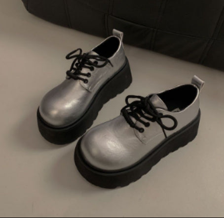 Women's Thick-Soled Retro British-Style Lace-Up Casual Shoes