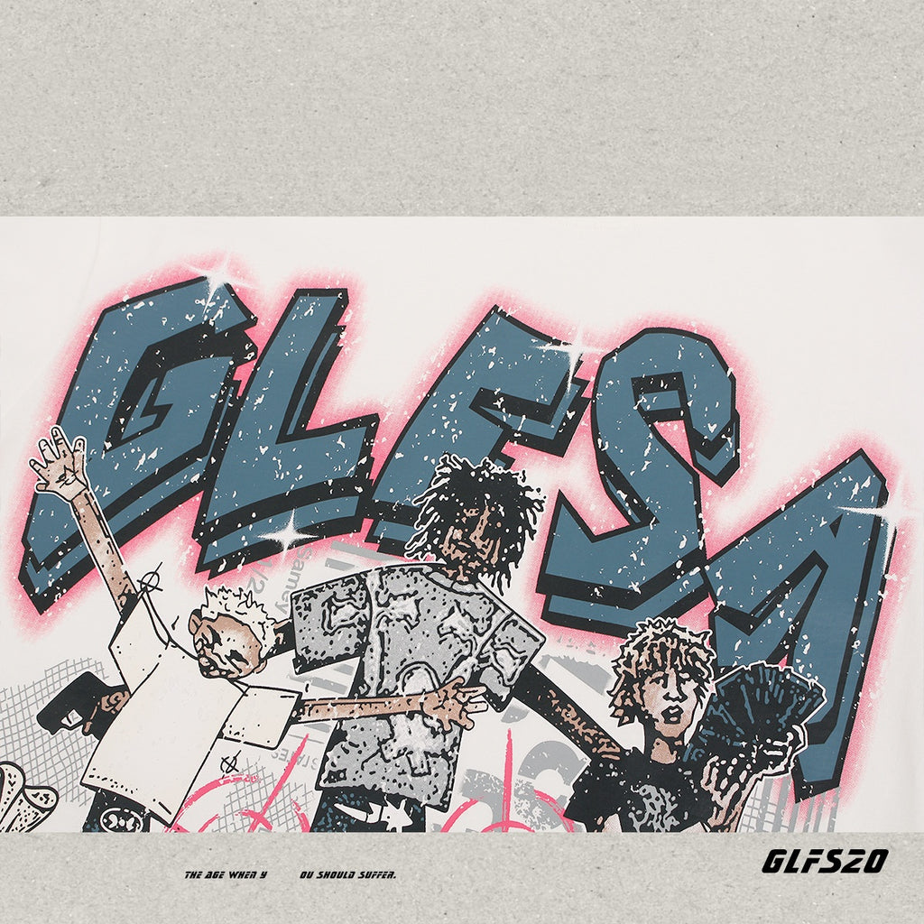 Street Dance Trendy All-Match Men's Pure Cotton Short-Sleeve