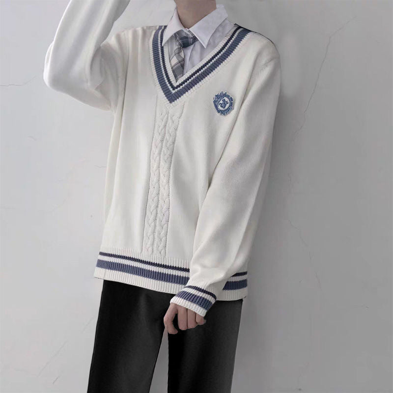 Sweater Pullover Long-sleeve Preppy-style Top Unisex