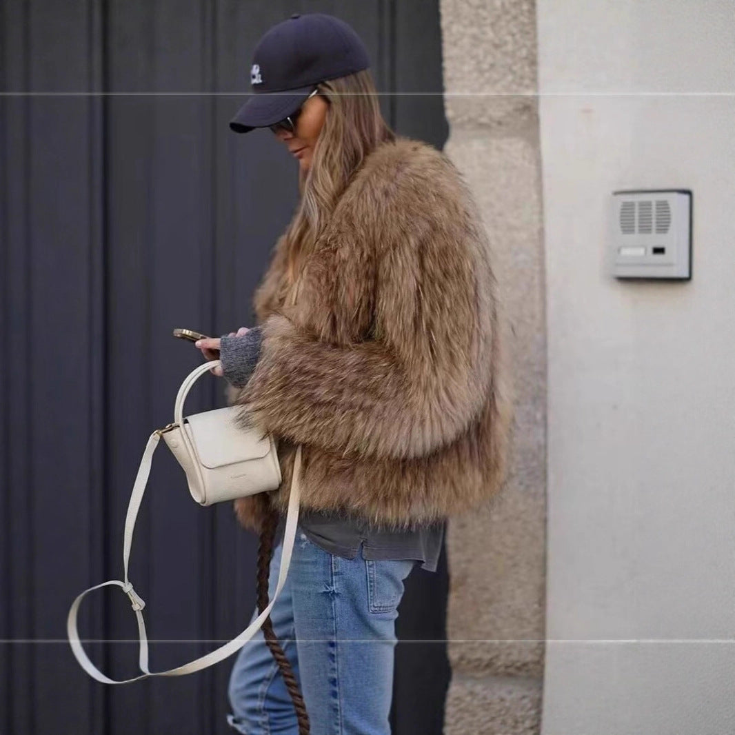 Women's Simple Fur Coat Jacket