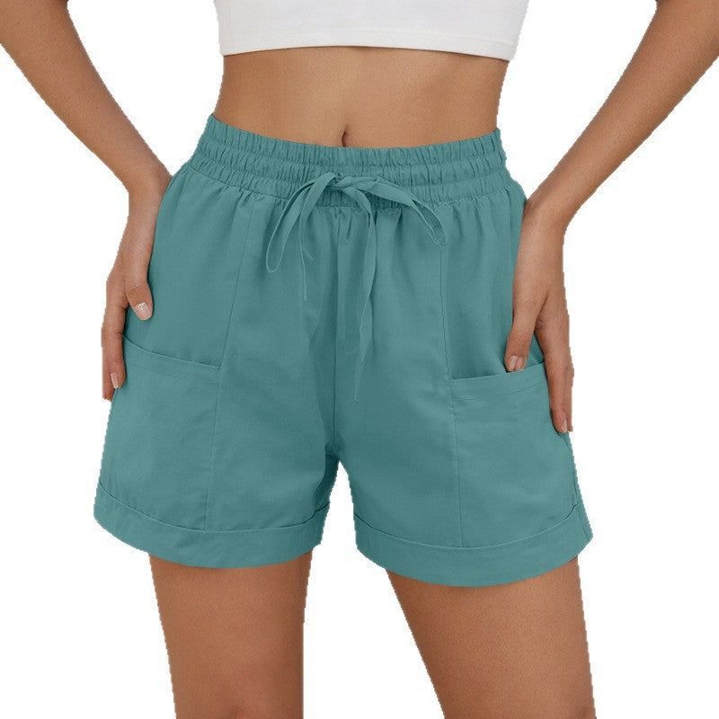 Women's Solid Color Casual Beach Shorts