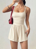 Womens Strap Casual Tube Top Jumpsuit Shorts