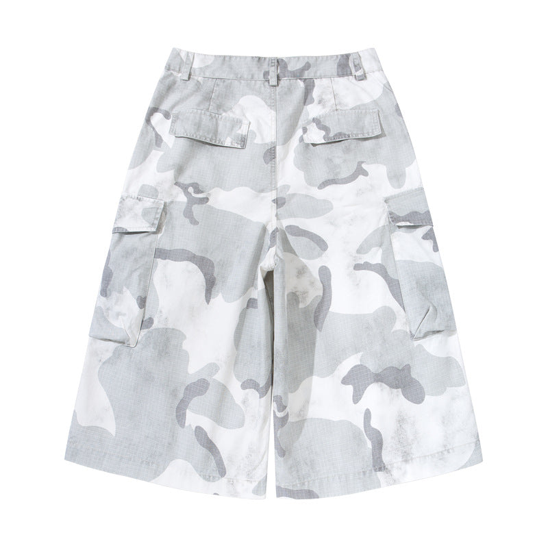 Japanese-style Retro Heavyweight Camouflage Loose-fit Work Shorts