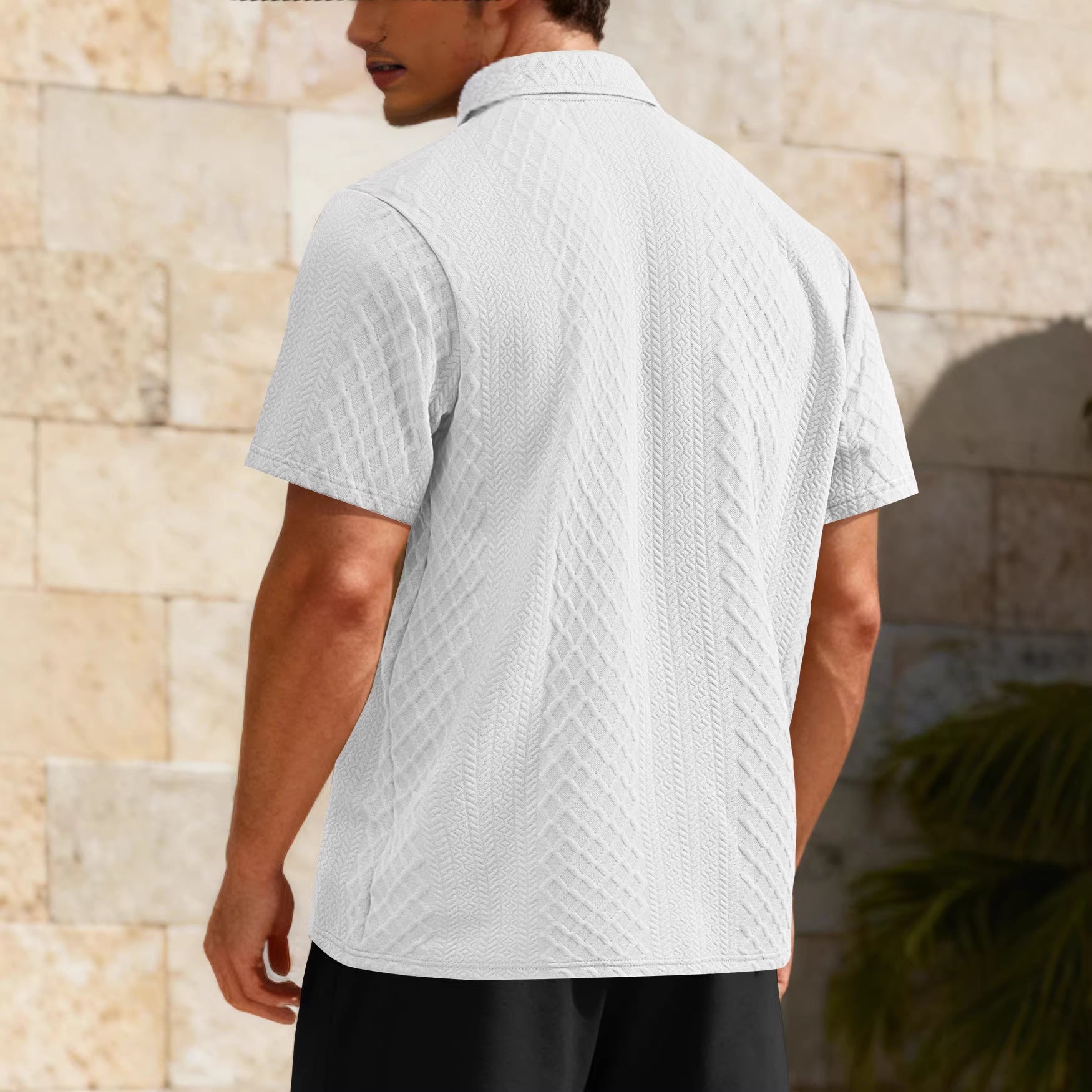 Men's Summer Thin Loose Breathable Casual Solid Color