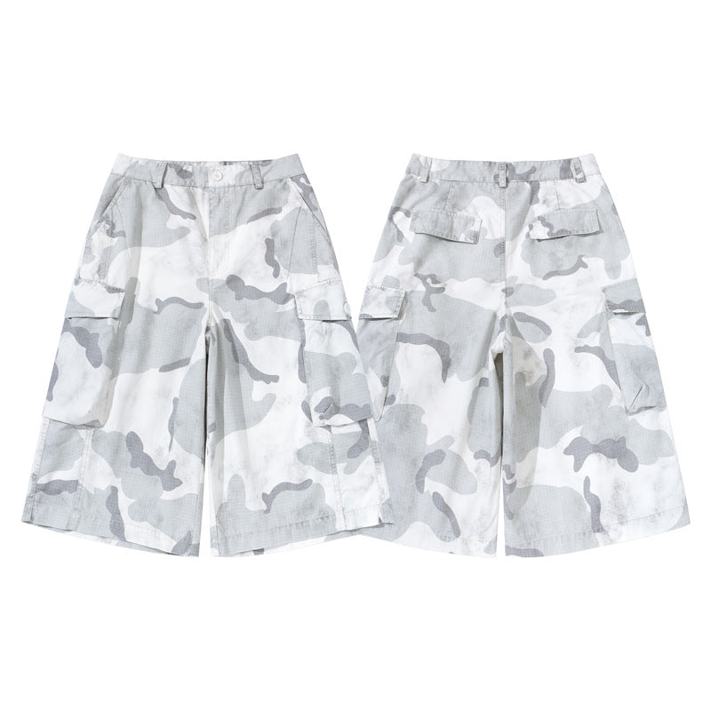 Japanese-style Retro Heavyweight Camouflage Loose-fit Work Shorts