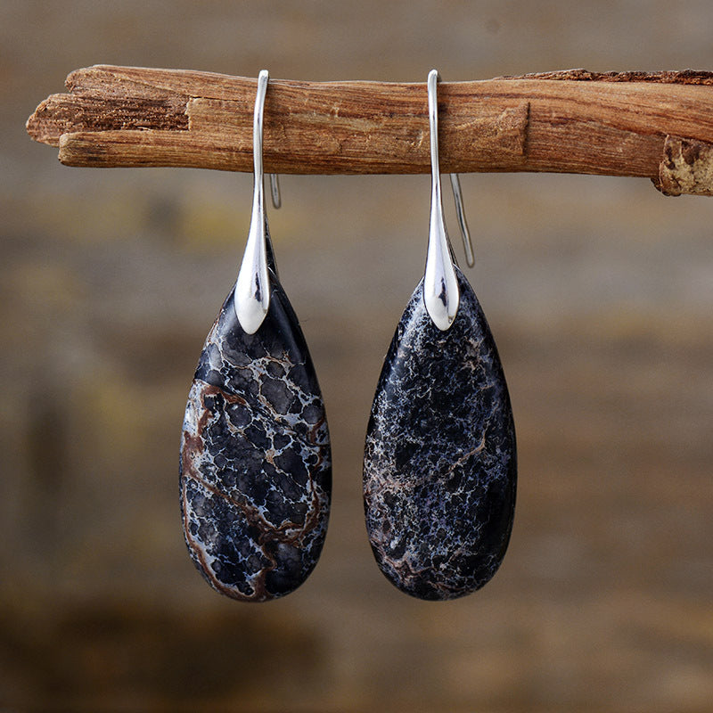 New Bohemian Emperor Stone Water Drop Earrings