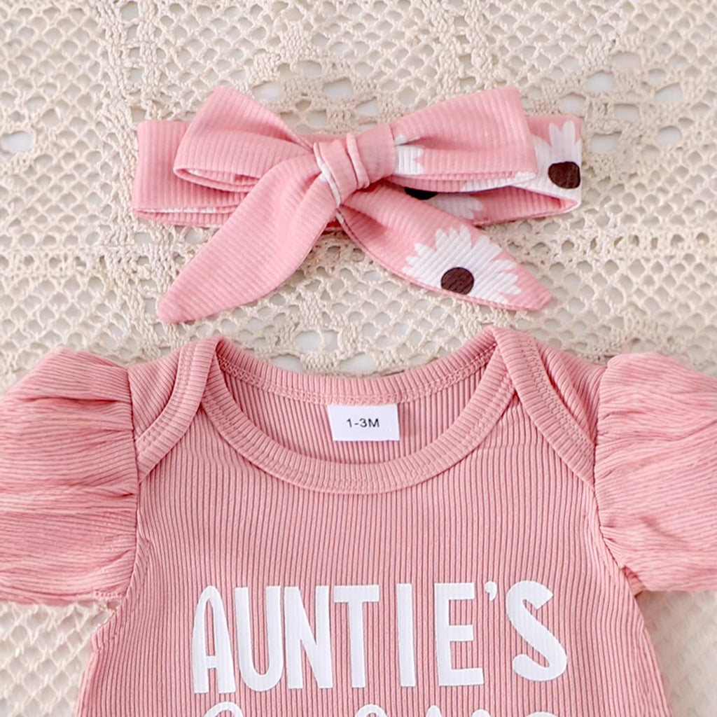 Cute Cotton Ribbed Sleeveless Set For Baby Girls