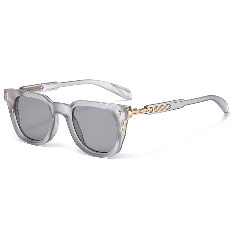 New European And American-style Fashionable Square-frame Metal Punk Sunglasses For Men