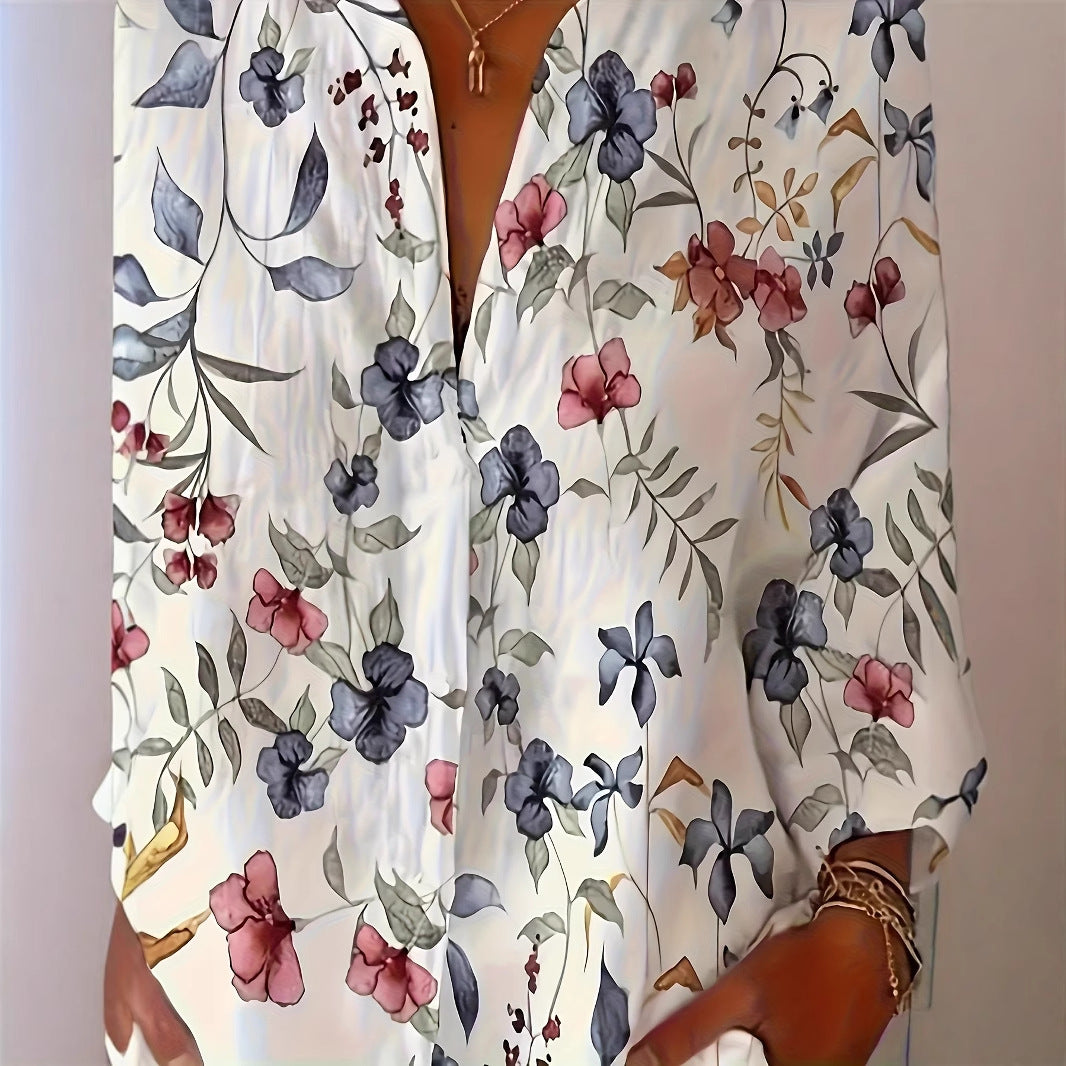 Printed Long-Sleeve Casual Womens Shirt