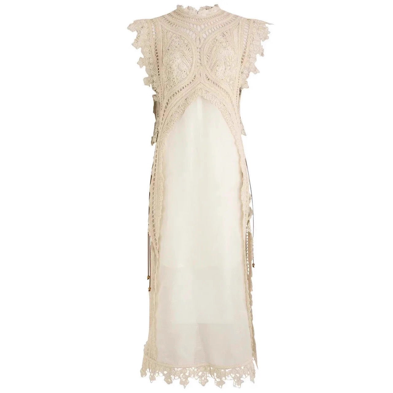 French-style Crochet Hollow-out Knitted Strap Dress For Women