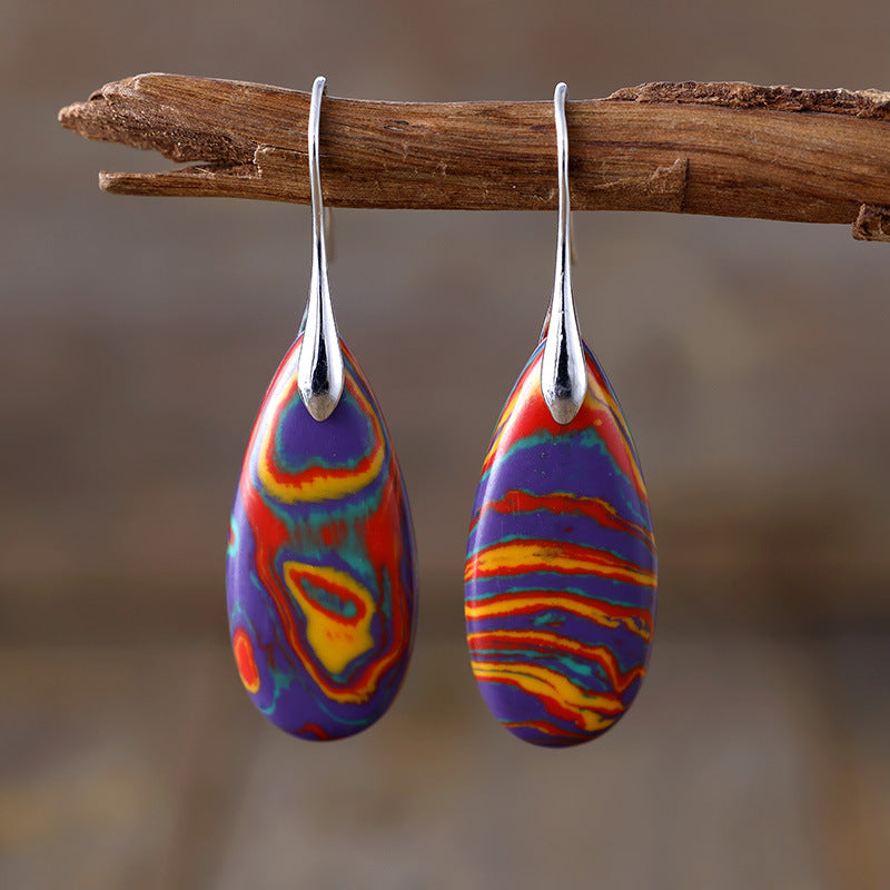 New Bohemian Emperor Stone Water Drop Earrings