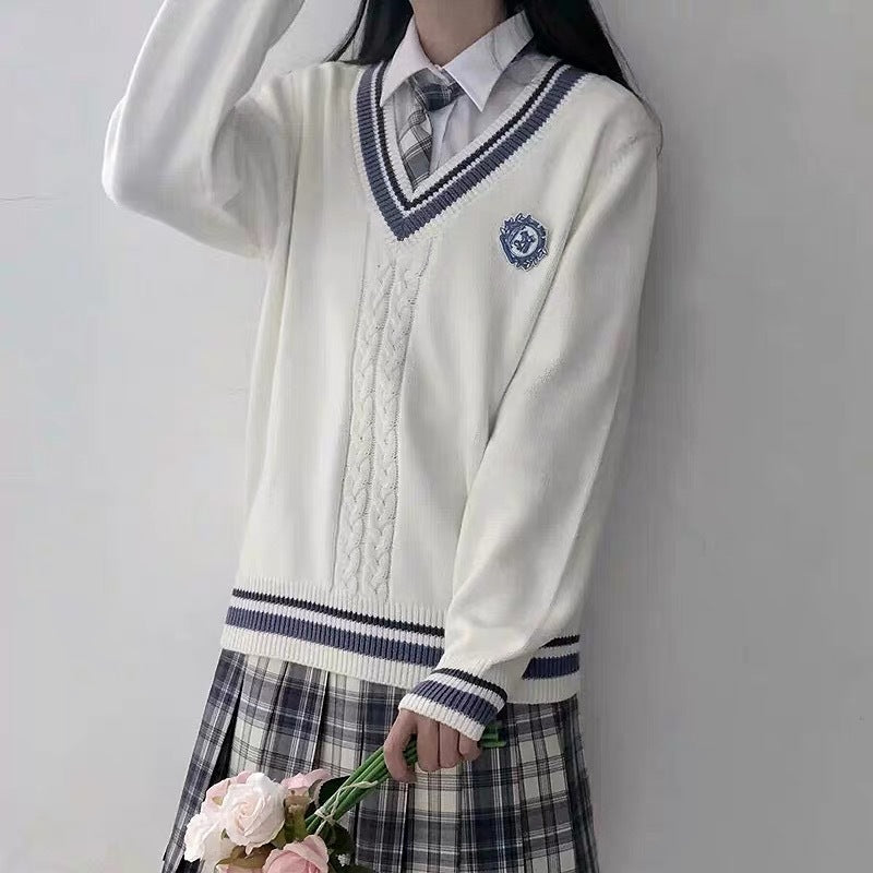 Sweater Pullover Long-sleeve Preppy-style Top Unisex