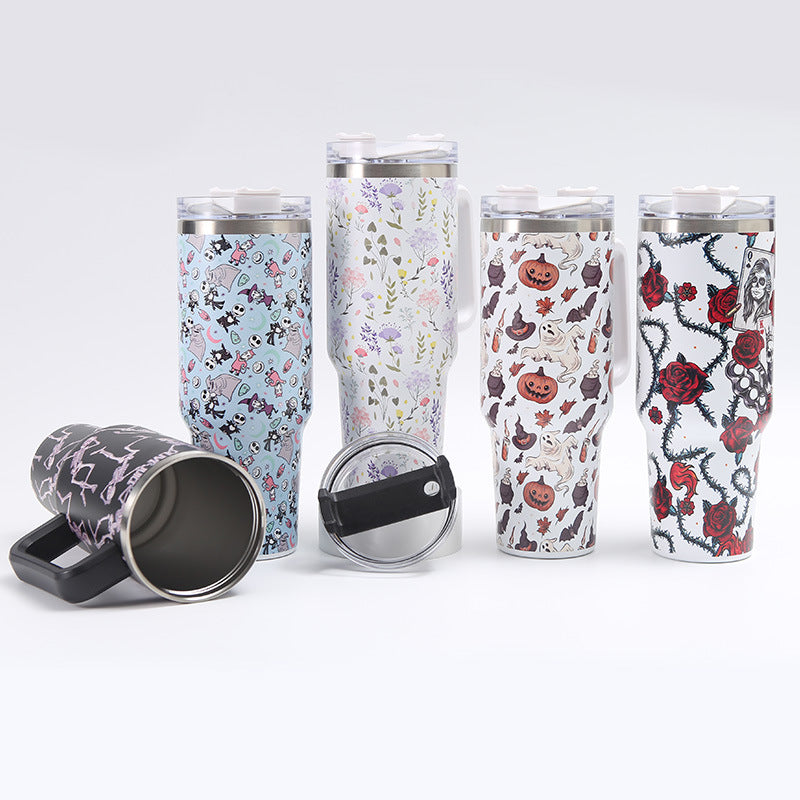 40oz Large Ice Cup Printing Handle Coffee Cup 1200ml